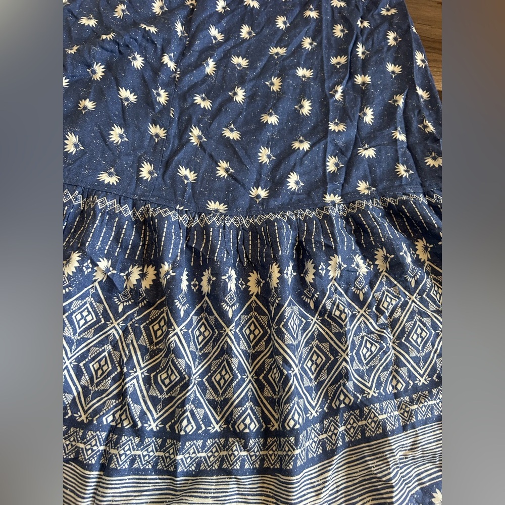 BLUEIVY Blue and White bottom ruffle long skirt  Size Medium - Picture 4 of 5